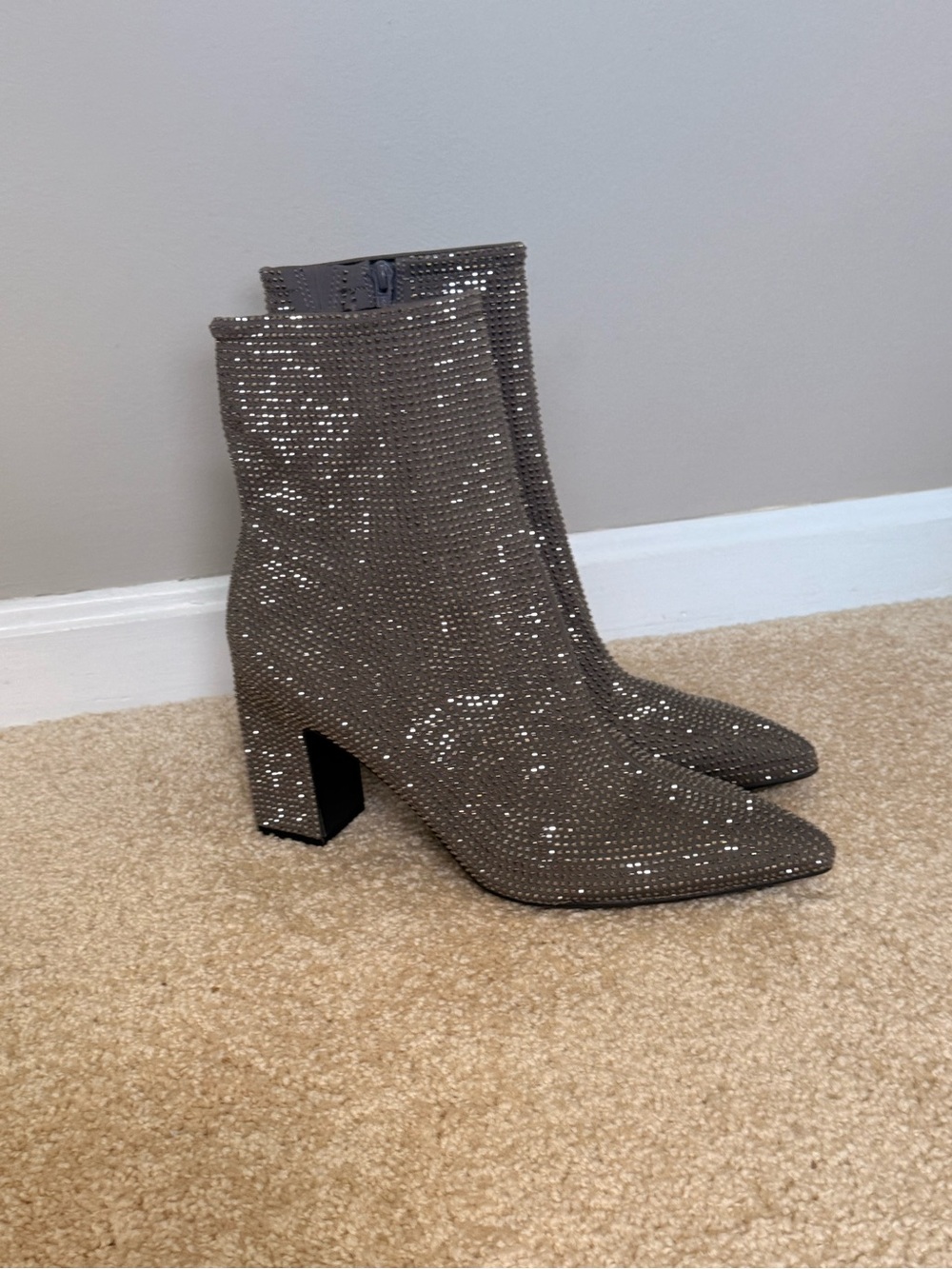 a new day grey Rhinestone Ankle Boots